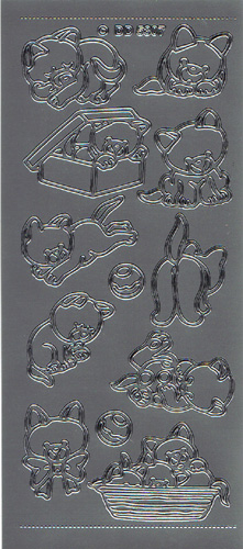 Playful kittens in Silver Peel Offs